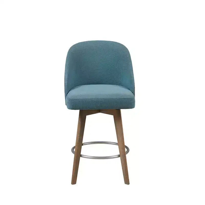LLS Swivel Seat Bar Stools, Modern Uphols oden Frame Pub Counter Height Stools for Dining Room