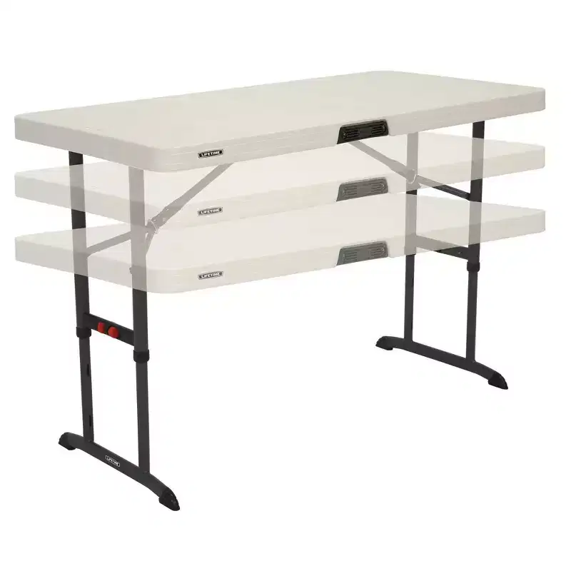 4' Adjustable Height Commercial Grade Table, White (80387)