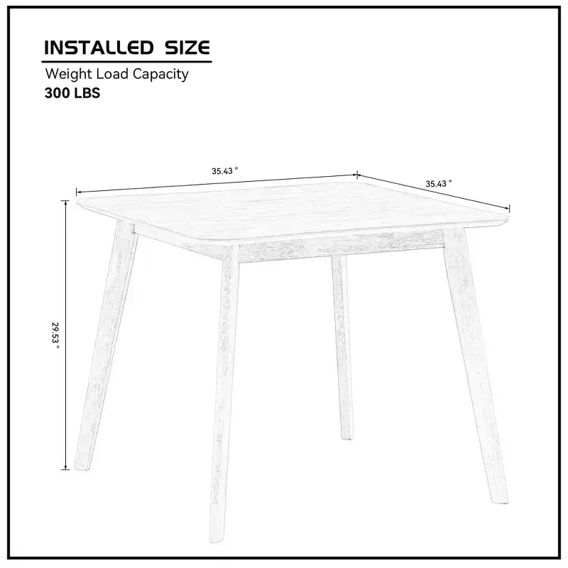 Okak Square Wooden Dining Table for 4 Kitchen Table Dining Table for Dining Room, Restaurant, Living Room