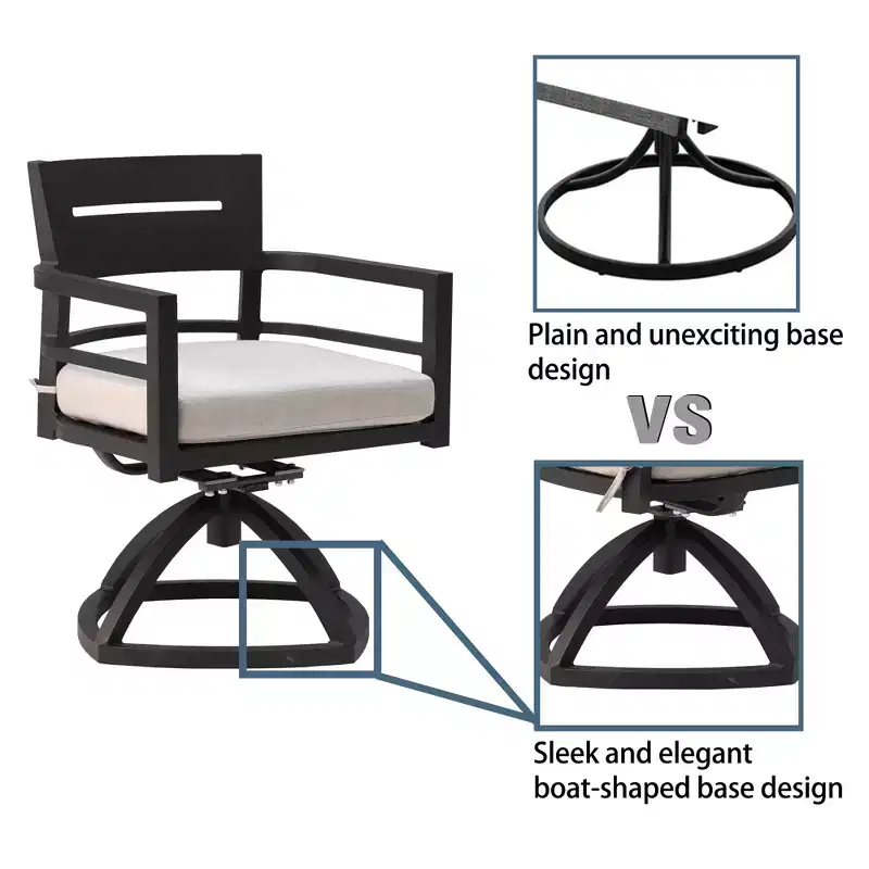 Christopher Knight Home Olivia Modern Aluminum Stable Base Swivel Chairs with Removable Sunbrella Cushions ( Set of 2)