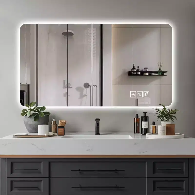 Whisen Rimless Touchable Bathroom Wall Mirror with Defogging Function