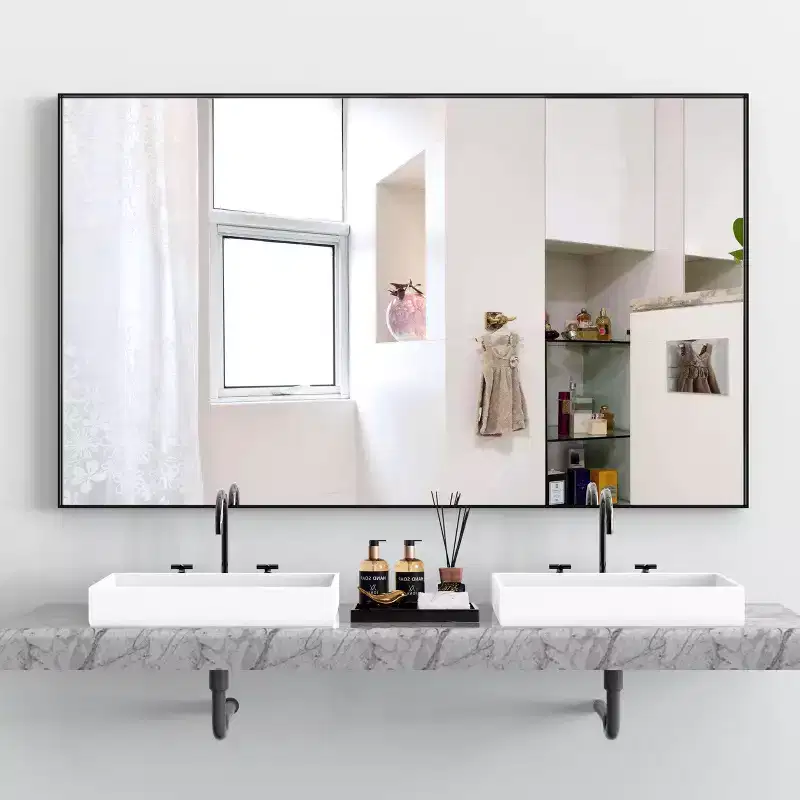 Black Aluminum Frame Full-Length Mirror, 60