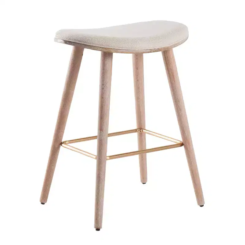 Set of 2 26 Saddle Counter Height Barstools with Faux Leather - LumiSource