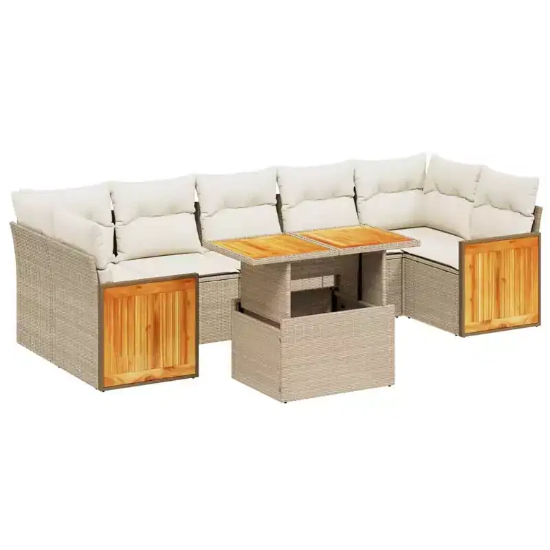 vidaXL 8 Piece Patio Sofa Set with Cushions Poly Rattan