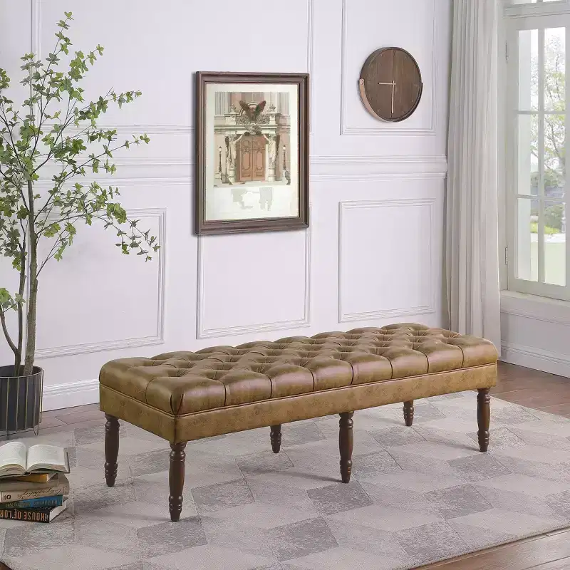 Classic Tufted Upholstered Bench