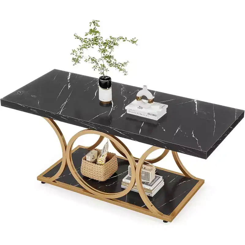 Lantine 47.24-inch 2-Tier Rectangle Coffee Table