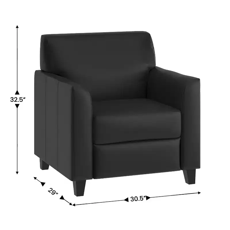 Emma and Oliver Leather Chair with Clean Line Stitched Frame
