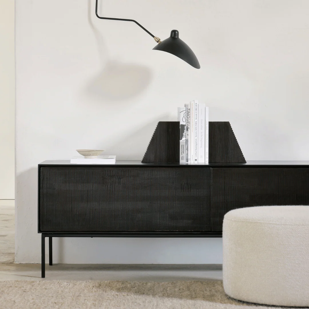 Modern Black Metal Entertainment Cabinet for Living Room