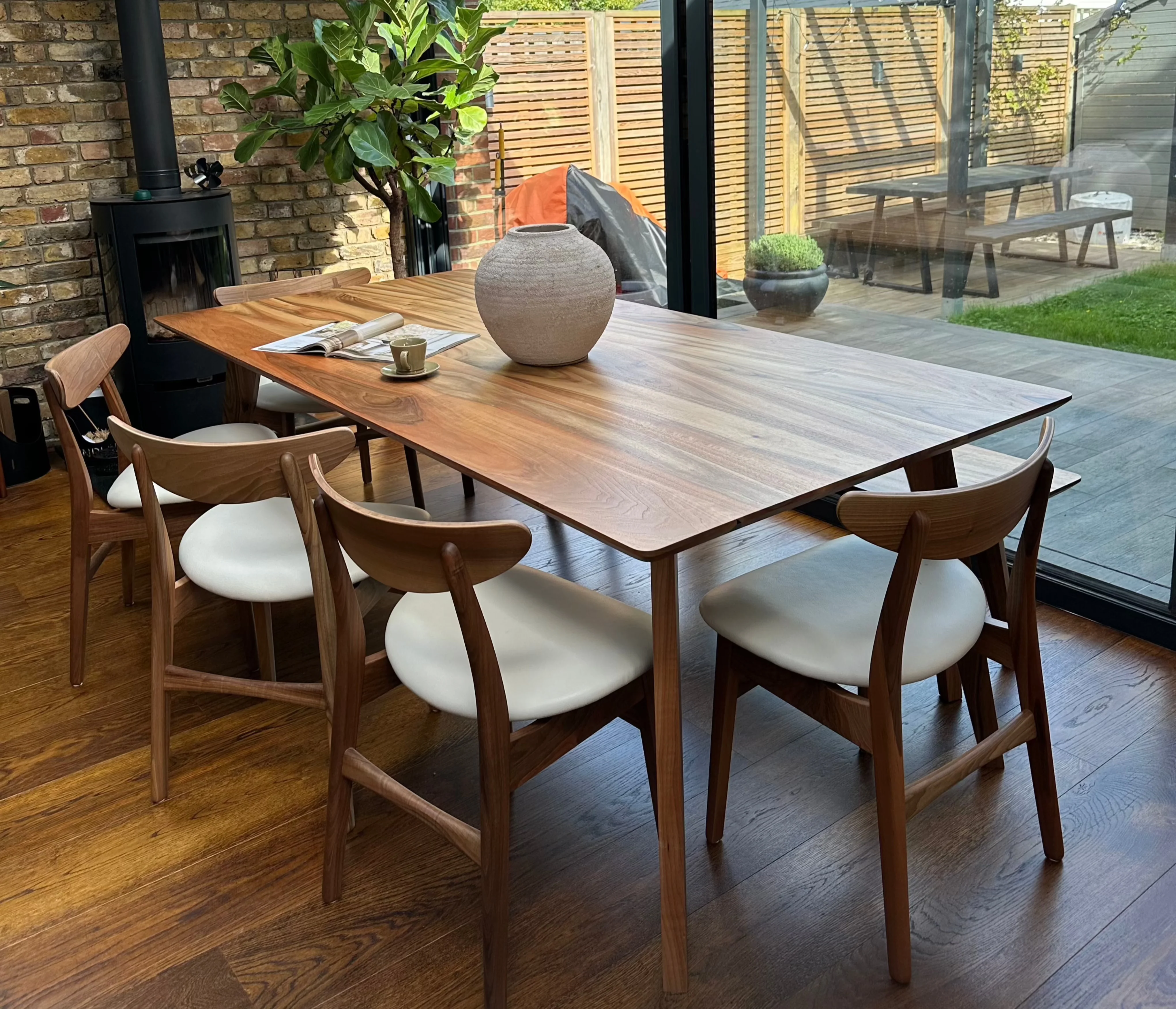 Walnut Dining Table - Crafted from solid wood - our Walnut Dining Table is a stunning addition to any home - Its
