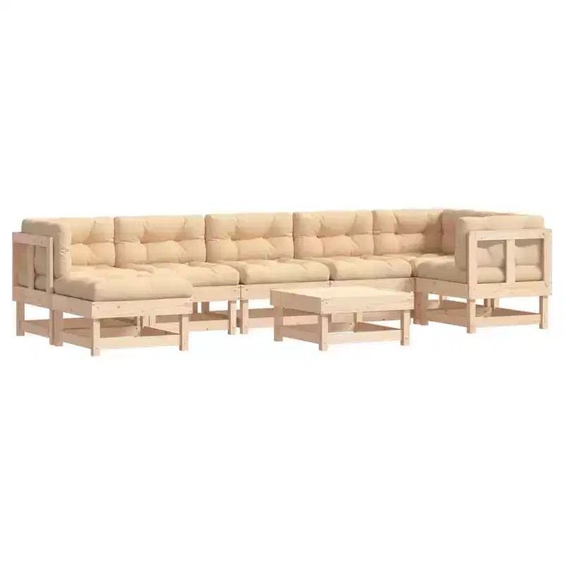 vidaXL Garden Lounge SetSolid pinewood, Plywood Large Modular
