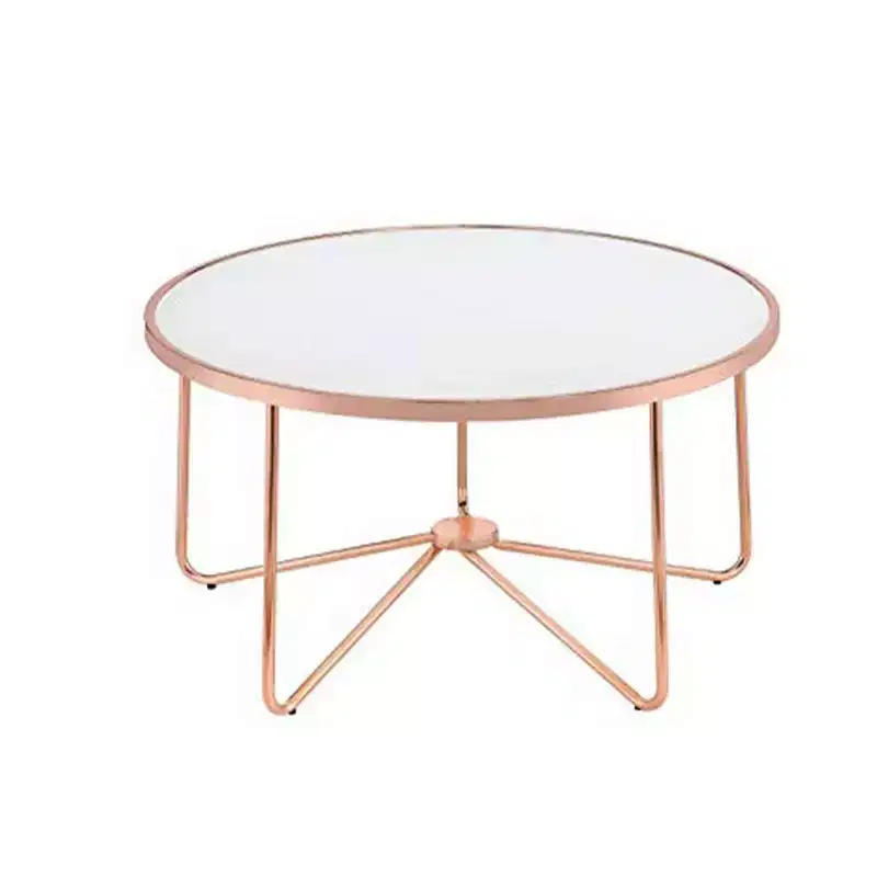 Royal Hampton Coffee Table, Frosted Glass & Rose Gold