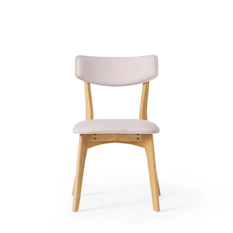 Chazz Mid-Century Modern Upholstered Rubberwood Dining Chairs (Set of 4) by Christopher Knight Home