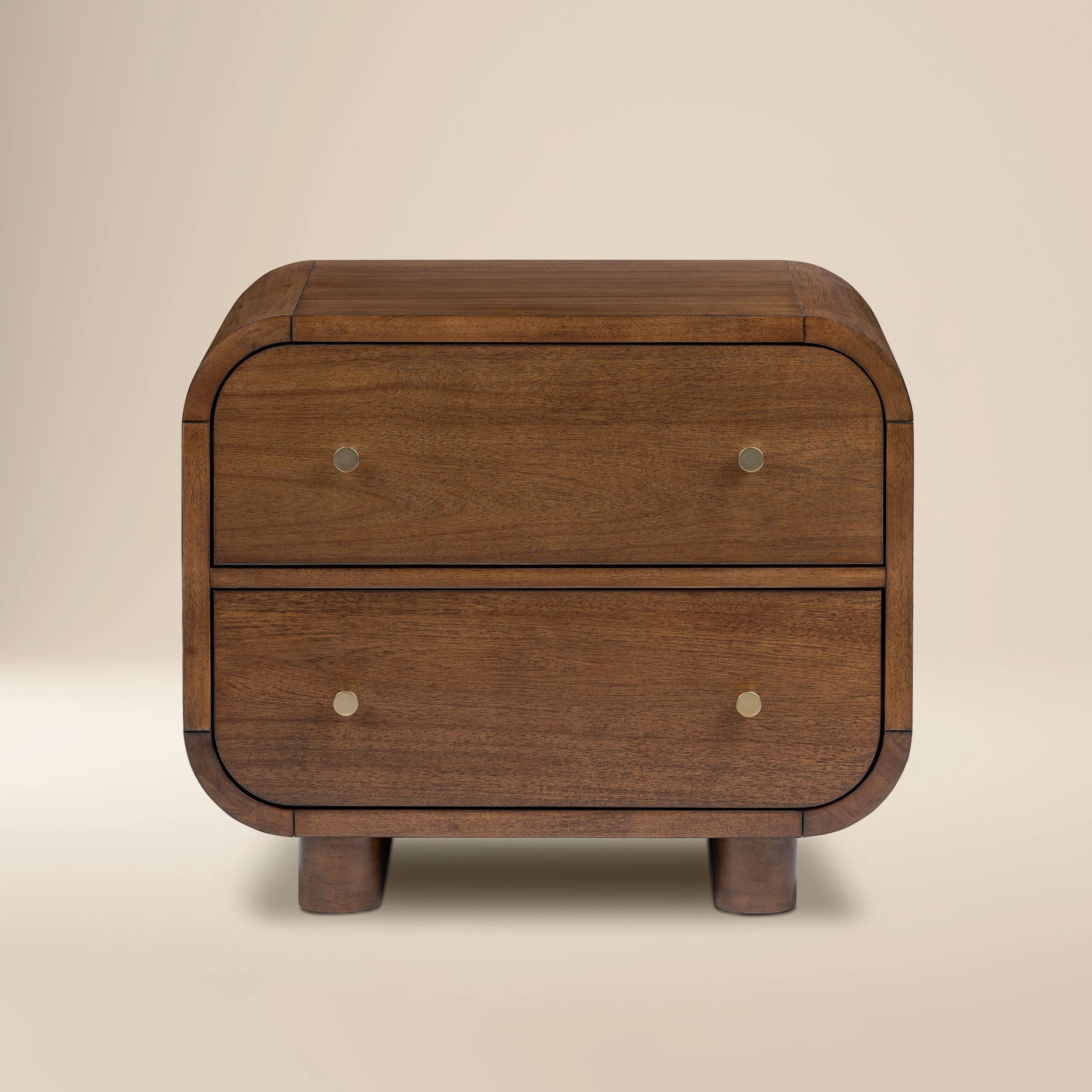 Mid-Century Modern Walnut Walnut Wood Nightstand for Bedroom