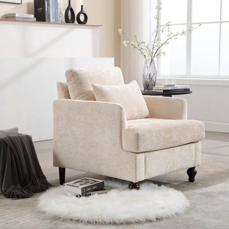 Wooden Frame Armchair, Modern Accent Chair Lounge Chair