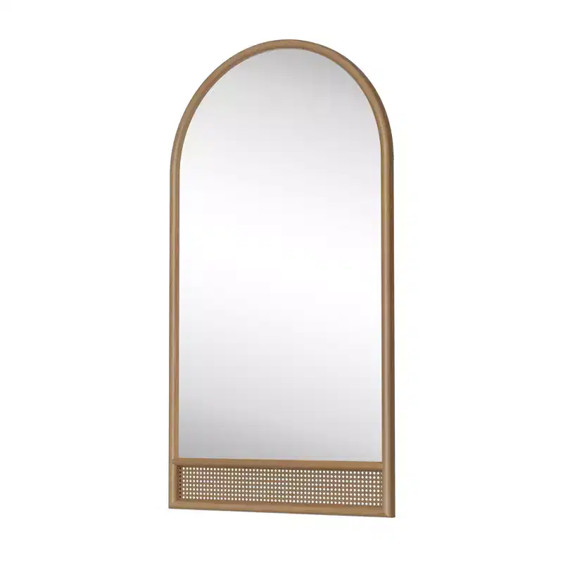 Brown Solid Wood Straight-Edge Full-Length Mirror 180x93x4cm