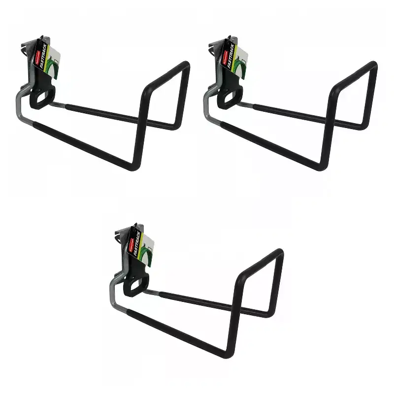 Rubbermaid FastTrack Rail Garage Storage System Water Hose Hook, Black (3 Pack)