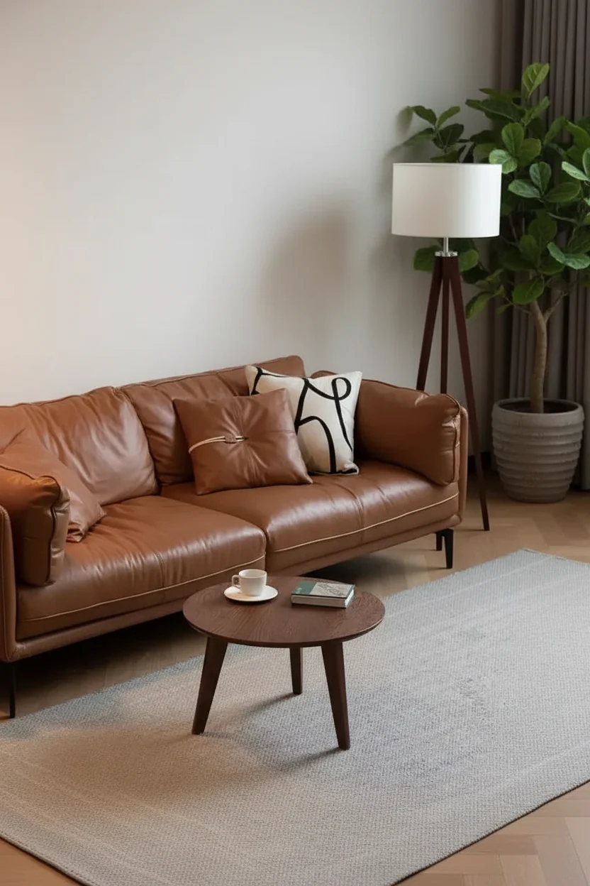 Solid Wood Top Coffee Table with Lower Storage Shelf