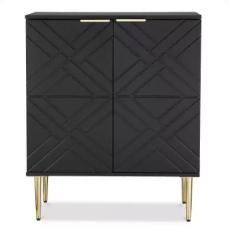 2-Door Storage Sideboard – Warm Finish Buffet Cabinet for Dining Room & Living Room