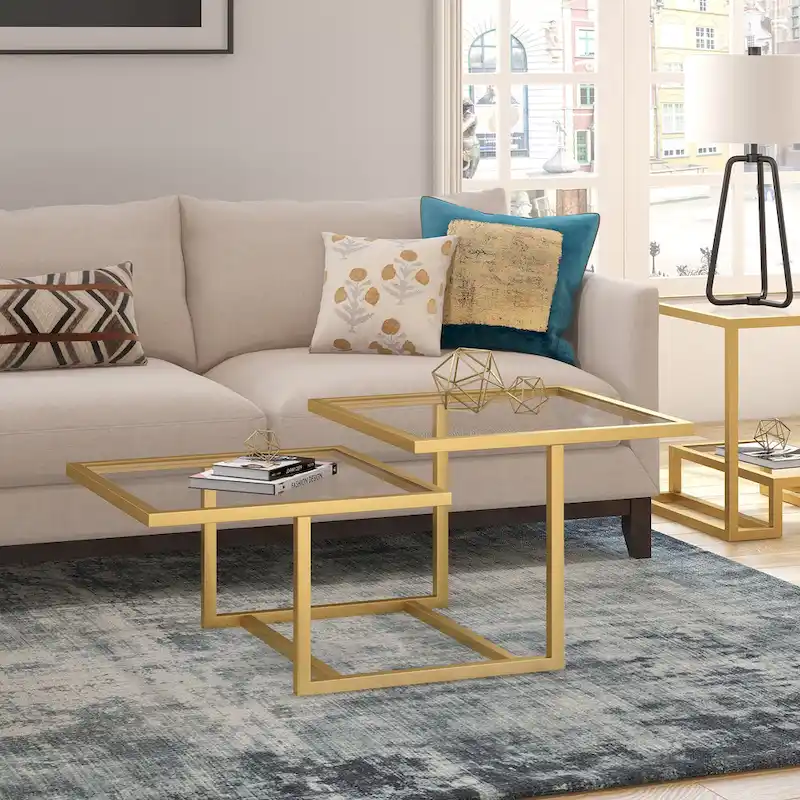 Two-Tier Gold Coffee Table