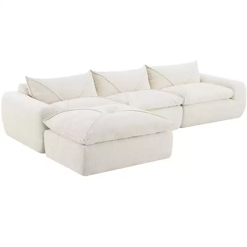 Whisen 116 Modular 4-Seat Sofa Bed, Spacious Foam Filled, Elderly/Baby Safe, No Assembly, Free Combination