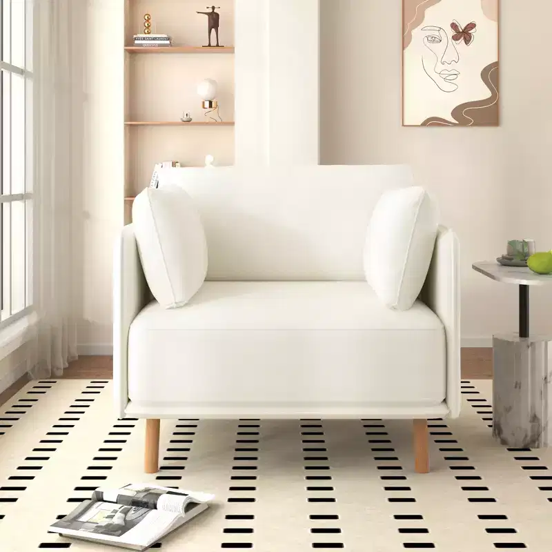 Modern Upholstered Accent Chair with Soft Cushions & Sturdy Wooden Legs, Comfortable Lounge Sofa Chair - Christopher Knight Home