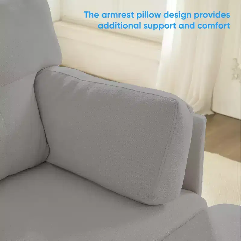 Mjkone Modular Convertible Sectional Sofa Couch, Upholstered Comfy Fabric 4-Seater Sofa with Movable Ottomans