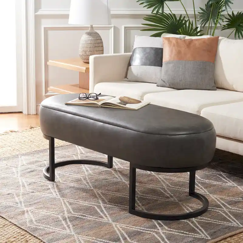 SAFAVIEH Sannie Oval Bench - 50 W x 20 D x 19 H - 50Wx20Dx19H