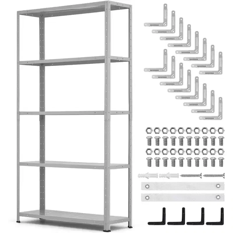 5-Tier Heavy Duty Metal Shelving Unit - Adjustable Garage Storage Rack 36x12x68
