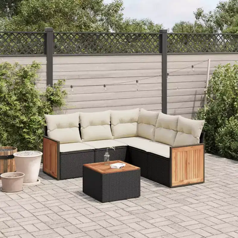 vidaXL Garden Sofa Set PE rattan Adjustable Feet