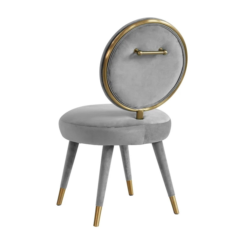 Kylie Oval-back Armless Velvet Dining Chair