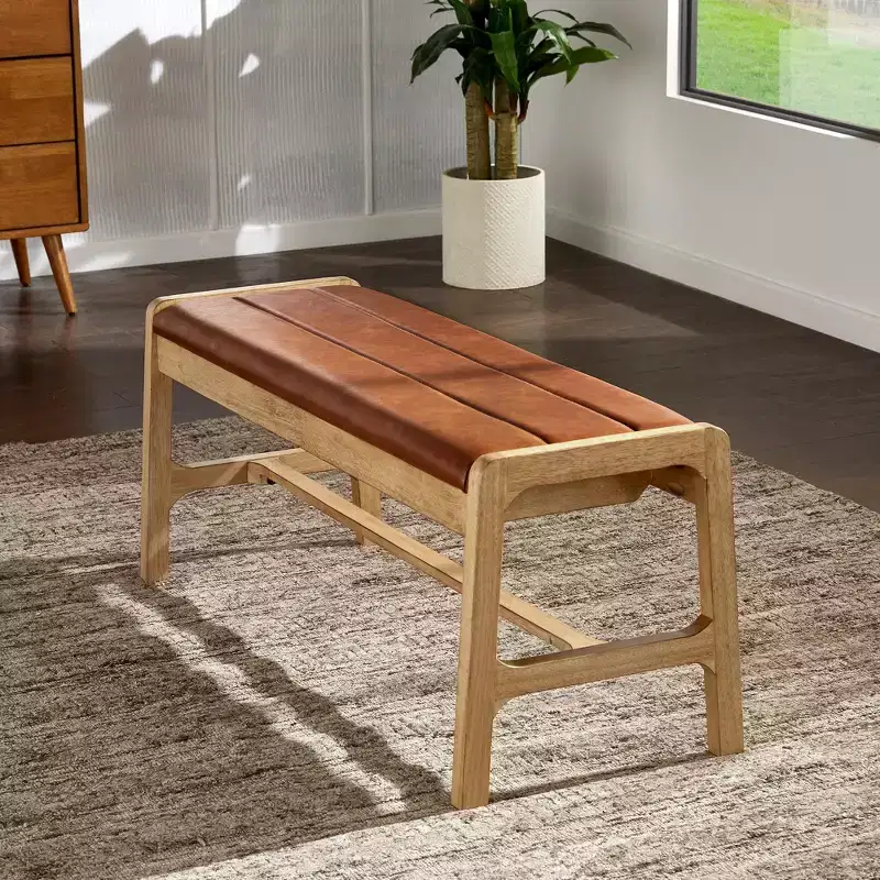 Modern Scandinavian Wood Finish Bench