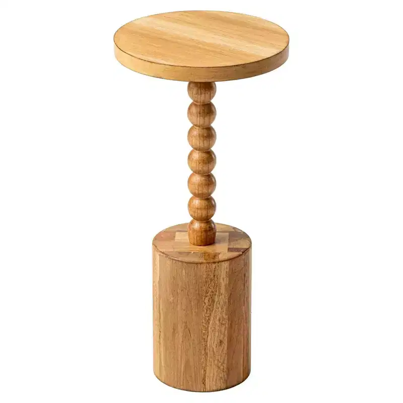 Round Pedestal Martini Table for Living Rooms, Bedrooms & Small Spaces, for Holding Drinks, Plants, Lamps or Decorative Pieces, Brown