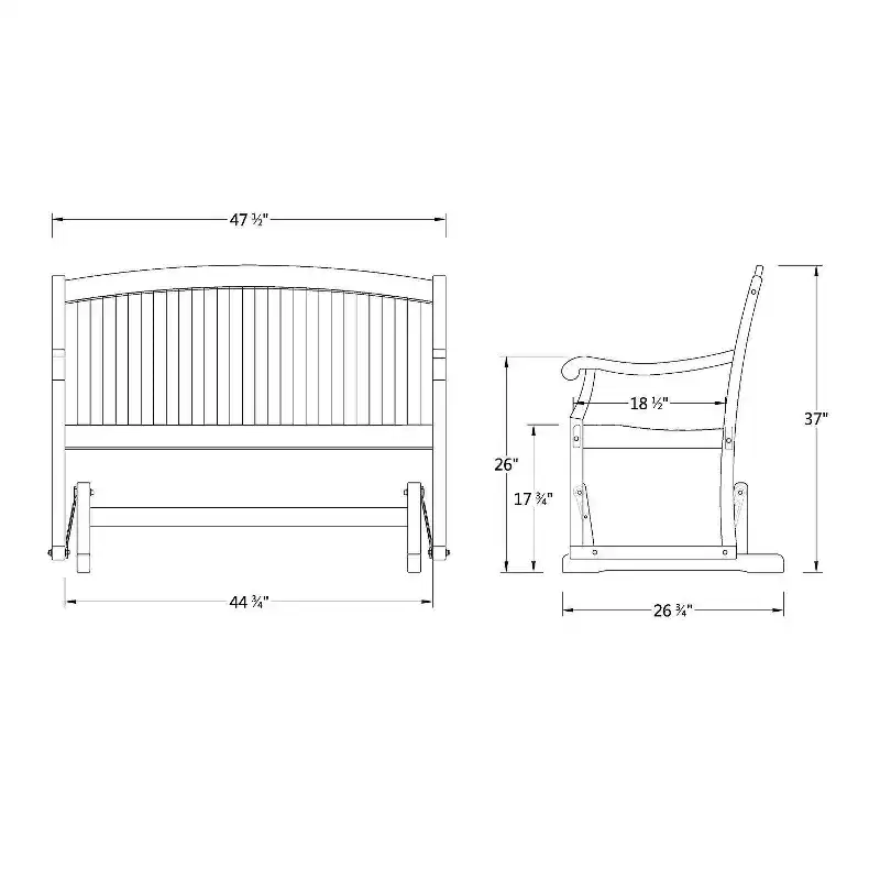 Sonoma Lane Gresham Teak Glider Bench - Weather-Resistant, 2-Seater Patio Furniture