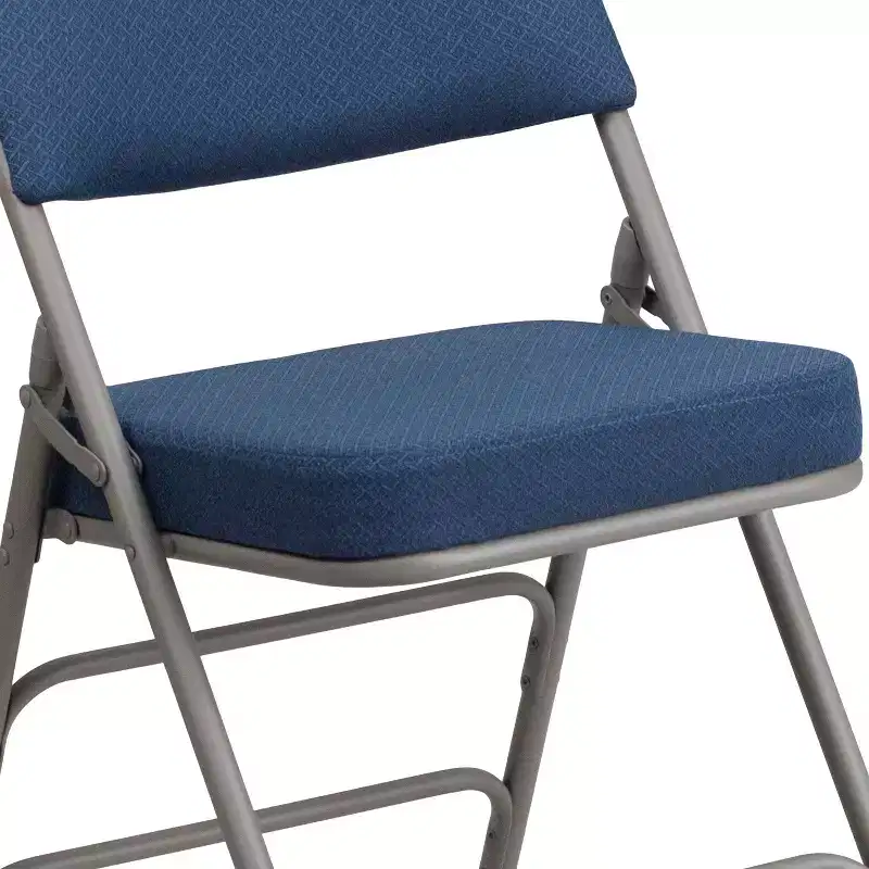 Flash Furniture 2 Pack HERCULES Series Premium Curved Triple Braced & Hinged Fabric Upholstered Metal Folding Chair