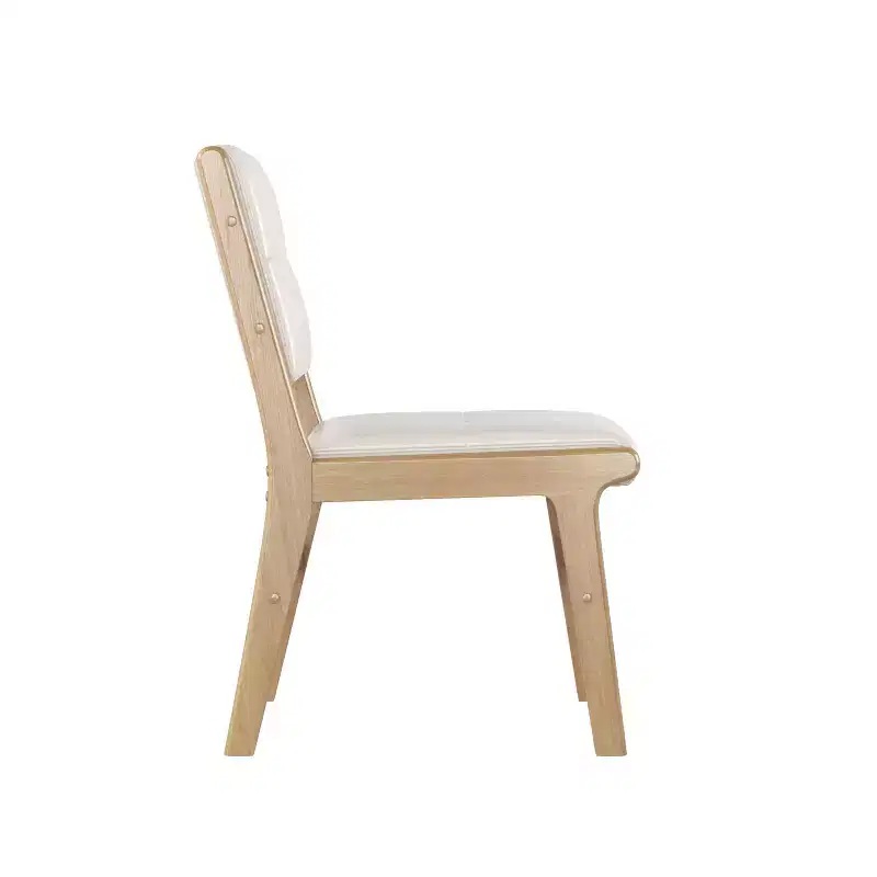 Tufted Faux Leather Upholstered Wood Dining Chairs (Set of 2)