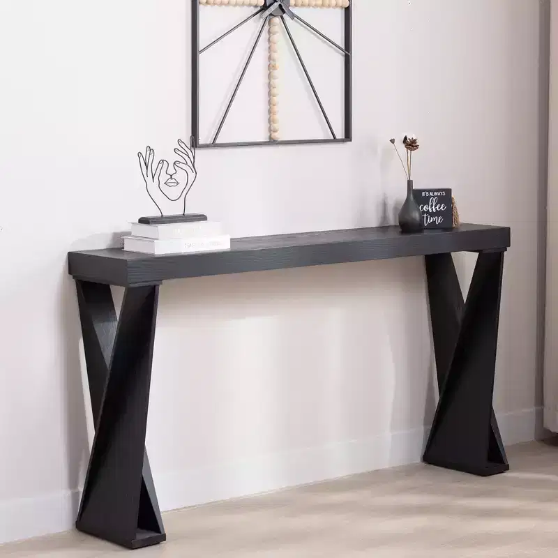 GDFStudio Bryce Modern 58.3 Wood Console Table with Crossed Legs