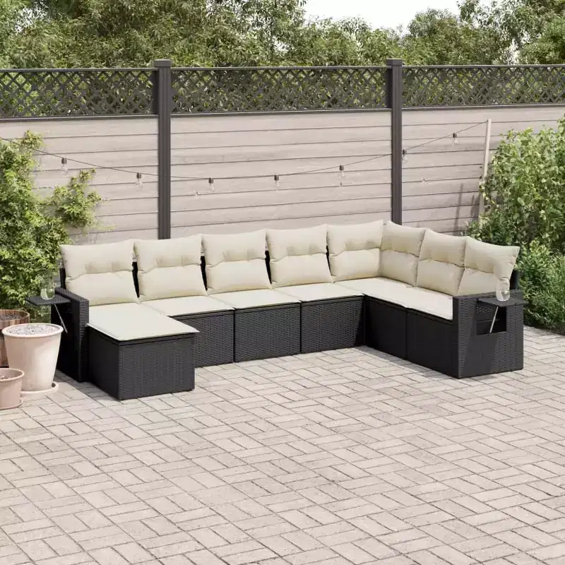vidaXL Modular Outdoor Sofa Set with Storage and Cushions