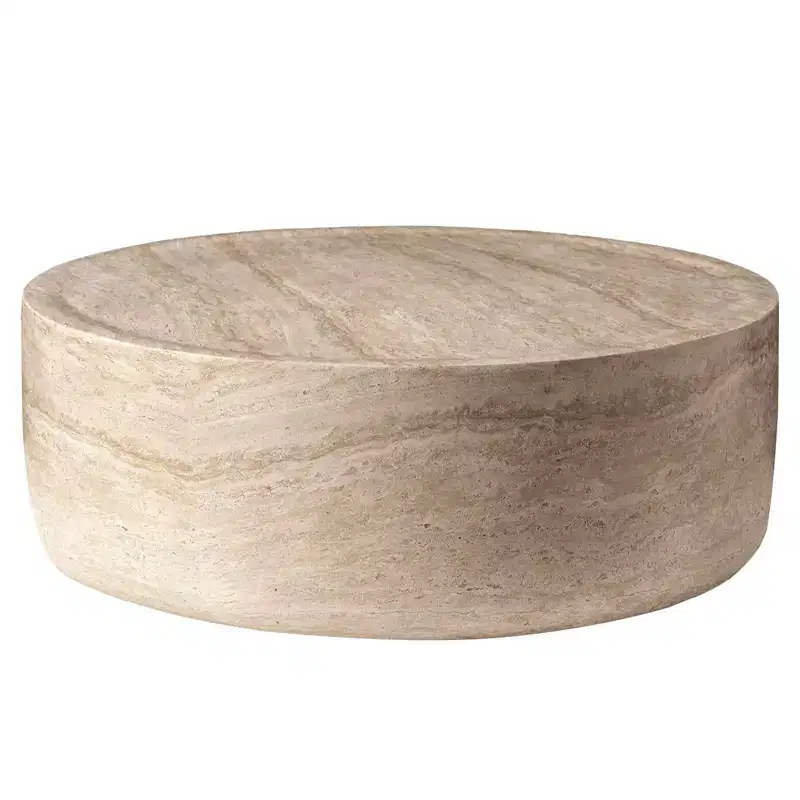 Round Coffee Table  Indoor and Outdoor Accent Side Table for Living Room, Patio, Balcony, or Garden, Modern Decorative Design