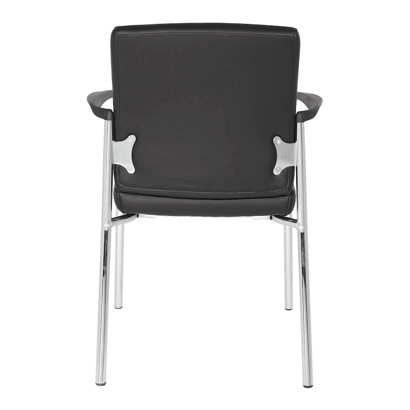 Guest Chair with Faux Leather and Chrome Frame