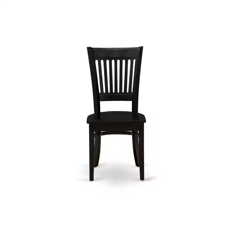 HomeStock Wooden Dining Chair 2-Piece Set- Wooden Seat and Slatted Back