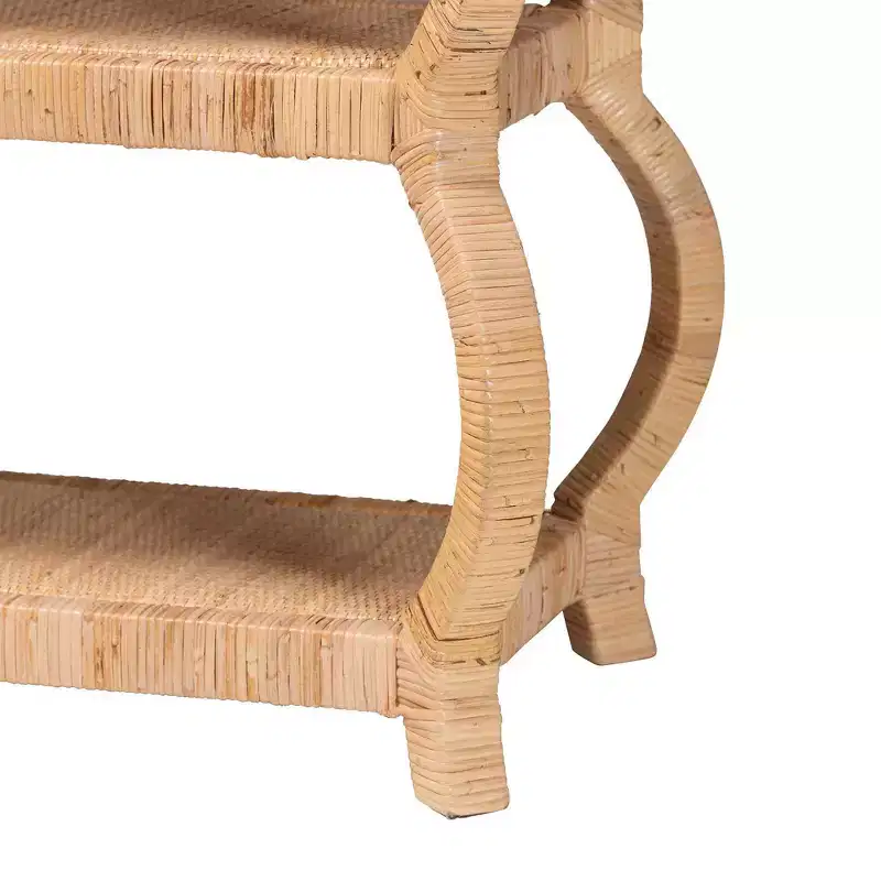 bali & pari Dalida Rattan 3 Tier Console Table Natural