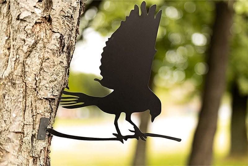 Flying Bird Silhouette Tree Decoration Metal Garden
