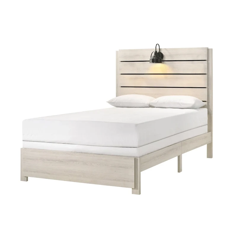 Edyth 6 Piece White LED Panel Bedroom Set