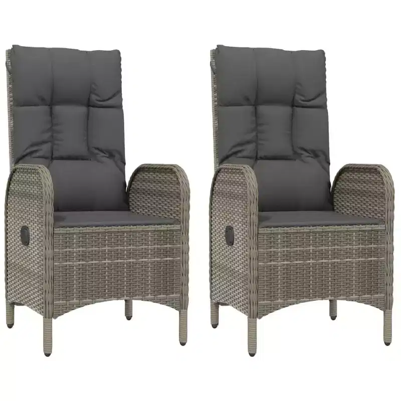 vidaXL Outdoor Chair Poly rattan and steel Ergonomic