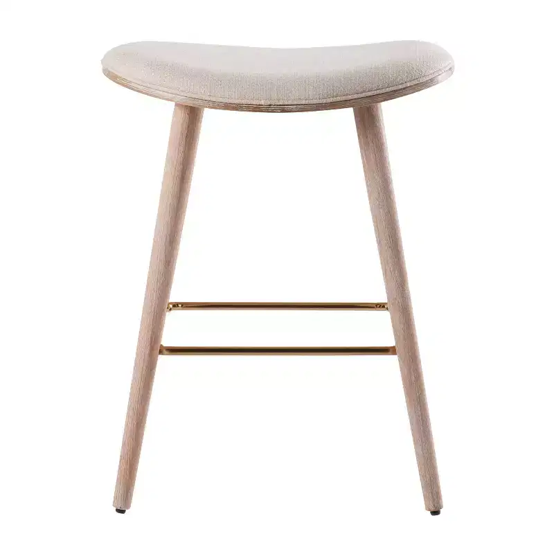 Set of 2 26 Saddle Counter Height Barstools with Faux Leather - LumiSource