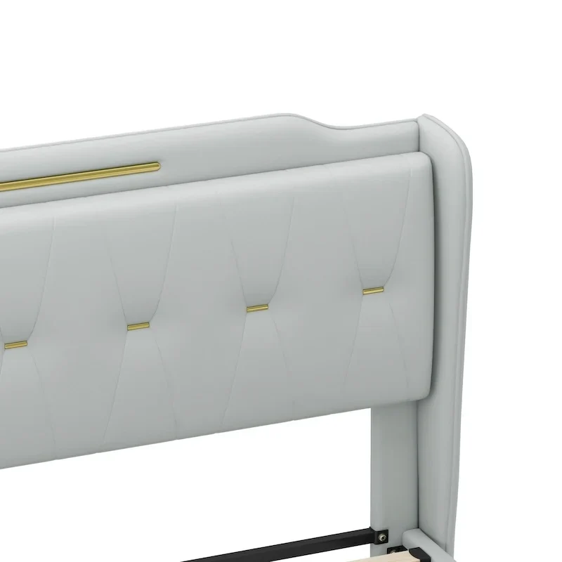 Modern Upholstered PU Leather Bed