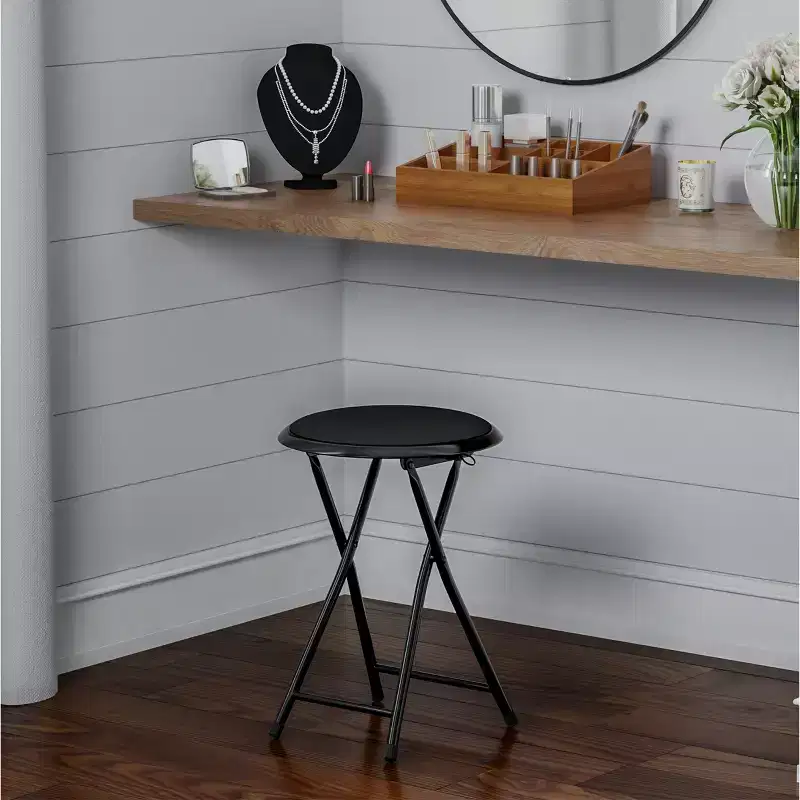 Backless 18-Inch Portable Folding Stool with 225 lb Capacity