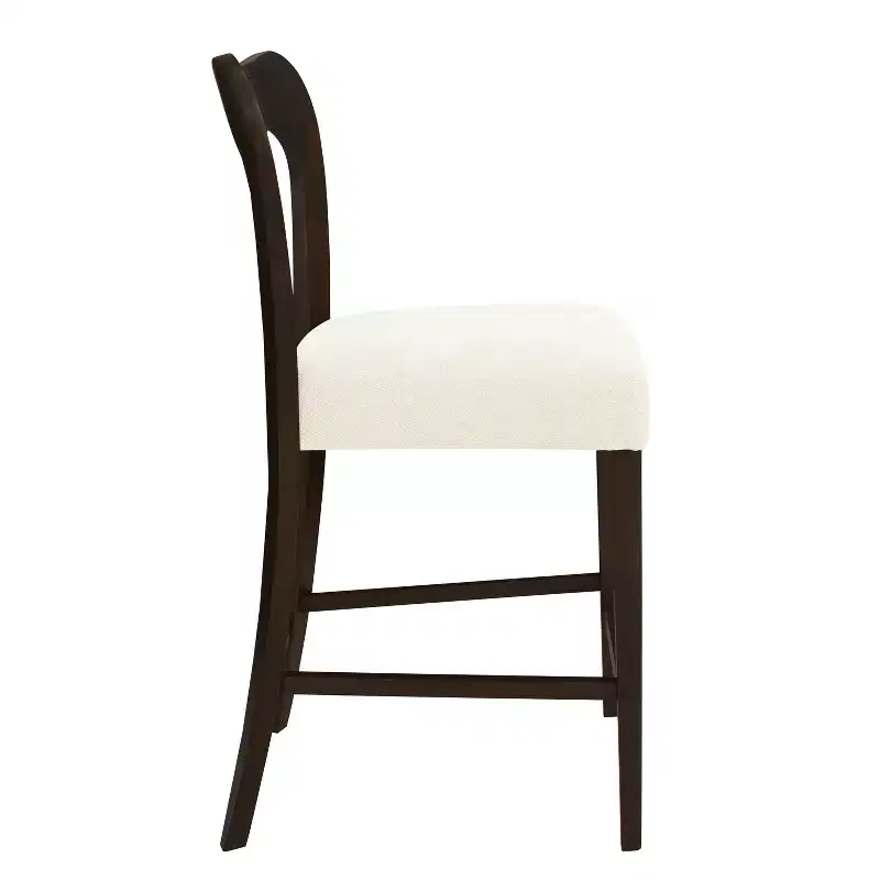 Christopher Knight Home Imamu Rubberwood Upholstered Counter Stools with Curved Open Back (Set of 2)