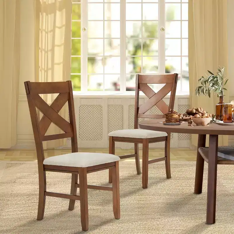 Upholstered Solid Wood Side Chairs