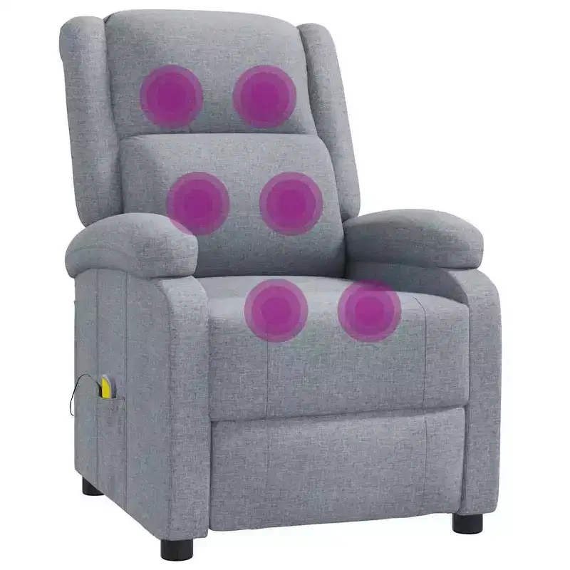 vidaXL Massage Chair Cream Polyester fabric and metal Medium